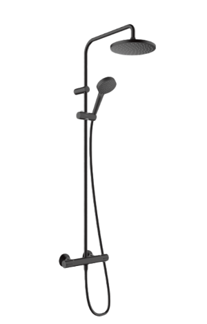 Hansgrohe Vernis Blend Duschsystem mit Thermostat-Armatur Schwarz Matt