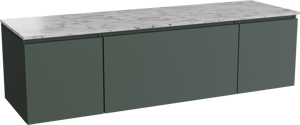 Balmani Sfera meuble salle de bains suspendu 180 x 55 cm forest avec Stretto tablette simple ou double en marbre carrara