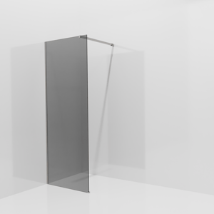Balmani Modular douche à l'italienne: 80 x 200 cm, Verre fumé, Profil Brushed Inox