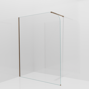 Balmani Modular Walk-In Dusche: 160 x 200 cm, Klarglas abgerundet, Profil Brushed Rosegold