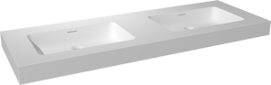 Storke Mata High Doppelwaschtisch, Solid Surface matt, 150 x 52 cm