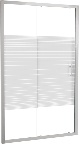 SanyOne Anton Dusche Schiebetür 120 cm x 190 cm Gestreift Glas glänzend Weiß Profil
