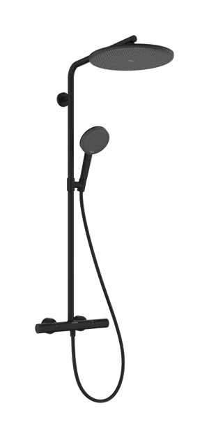 Hansgrohe Raindance Alive S Puro Showerpipe colonne de douche pluie 300 1 fonction de jet EcoSmart avec élement Ecostat thermostat Noir Mat