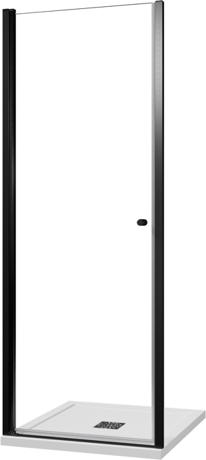 Luca Varess Kuresa porte pivotante 80 x 200 cm verre transparent profil noir mat