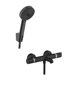 Hansgrohe Ecostat Comfort robinet de bain robinet thermostatique montage mural extérieur noir mat