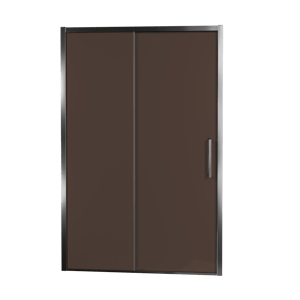 Balmani Senses Design douche schuifdeur omkeerbaar 140 cm x 210 cm Brons glas, Chroom profielen