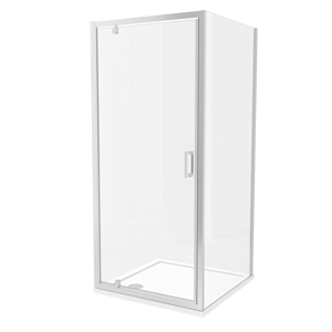 Luca Varess Vidor douchehoek met draaideur en vaste zijwand 90 x 90 cm helder glas glanzend chroom profiel