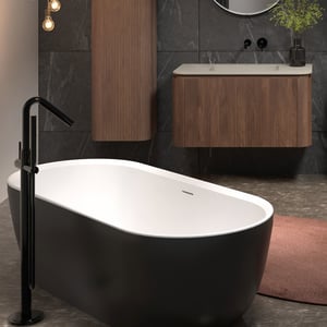 Blaufoss Round vrijstaande badkraan, inclusief inbouwelement