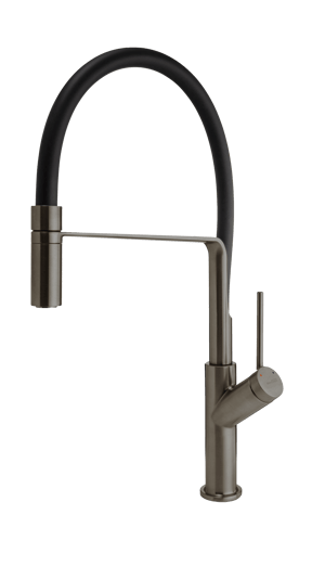 Blaufoss District keukenkraan met uittrekbare handdouche Brushed GunMetal