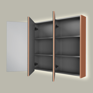 Linie Montro spiegelschrank 120 x 75 cm Cotto, mit Spiegelbeleuchtung