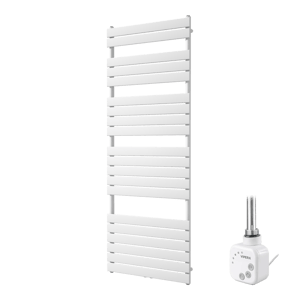 Vipera Vulcan sèche-serviettes Simple 70 x 190 cm chauffage électrique blanc mat raccordement latéral et central possible 1200W, résistance incluse