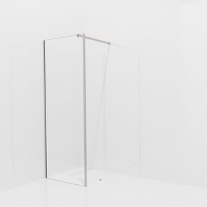 Balmani Modular inloopdouche met vaste zijwand: 80 x 200 cm, Helder glas met coating, Brushed Inox profielen
