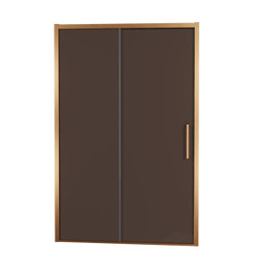 Balmani Senses Design Dusche Schiebetür, umkehrbar, 160 cm x 210 cm, Bronze Glas, Profil Brushed Rosegold