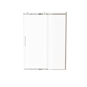 Luca Varess Boltano porte coulissante 150 cm x 200 cm verre transparent chrome profil
