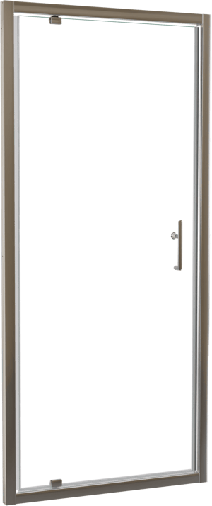 Linie Cadiz Dusche Drehtür 90 cm x 190 cm Klarglas gebürstet Chrom Profil