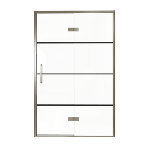 Balmani Senses Design douche draaideur rechts 140 cm x 210 cm Lined glas, Brushed GunMetal profielen