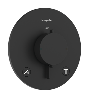 Hansgrohe Ecostat Comfort S inbouw thermostaat 2 uitgangen mat zwart