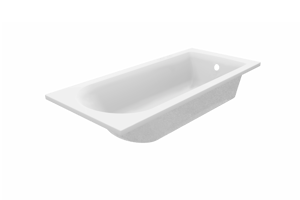 Luca Varess Rosala eenpersoons inbouwbad 180 x 80 cm acryl mat wit