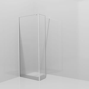 Balmani Modular inloopdouche met vaste zijwand: 90 x 200 cm, Ribs met coating, Glanzend chroom profielen