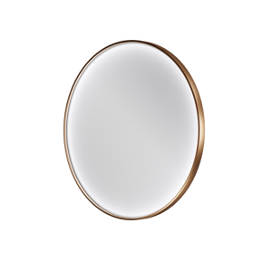 Balmani Secret rund Brushed RoseGold Badezimmerspiegel Ø 90 cm mit Spiegelbeleuchtung und Anti-Beschlag Spiegelheizung