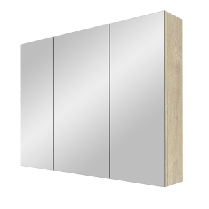 Linie Montro Spiegelschrank Bad: 100 x 75 cm, Eiche Natur
