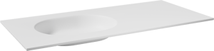 Balmani Tablo Oval vasque asymétrique gauche Solid Surface blanc mat 120 x 55 cm
