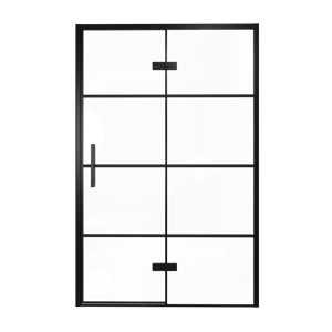 Balmani Senses Design Dusche Drehtür, Rechts, 140 cm x 210 cm, Lined, Profil Schwarz