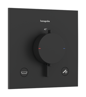 Hansgrohe Ecostat Comfort E Unterputz Badewannenarmatur: für 2 Verbraucher, Schwarz matt EN1717