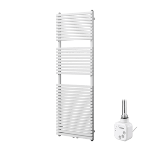 Vipera Vesuvio sèche-serviettes Simple 50 x 150 cm chauffage électrique blanc mat raccordement latéral et central possible 800W, résistance incluse