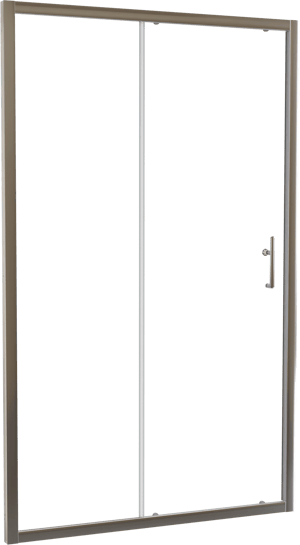 Linie Cadiz porte coulissante 120 cm x 190 cm verre transparent profil chrome brossé