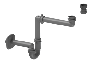 Santeg UniSpace Plus 40 Ablauf für Waschtisch, grau, 40mm