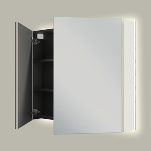 Linie Montro armoire de toilette lumineuse 90 x 75 cm blanc mat