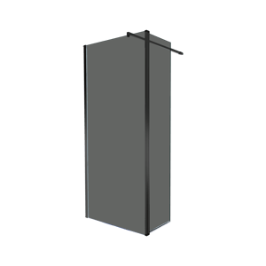 Balmani Move inloopdouche met beweegbare zijwand 100 x 200 cm rookglas met coating, mat zwart profiel