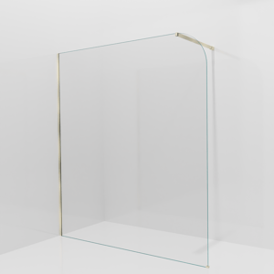 Balmani Modular Walk-In Dusche: 180 x 200 cm, Klarglas abgerundet, Profil Brushed Champagne Gold