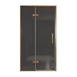 Balmani Senses Design Dusche Drehtür, Links, 120 cm x 210 cm, Rauchglas, Profil Brushed Rosegold