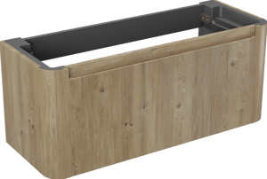 Storke Soft zwevende wastafelonderkast 120 x 46 cm Ruwe eiken 2 lades