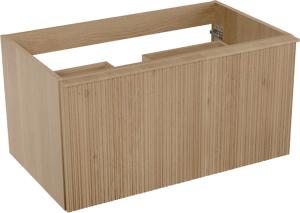 Balmani Forma meuble sous-vasque suspendu nervure asymétrique 90 x 55 cm chêne naturel 2 tiroirs