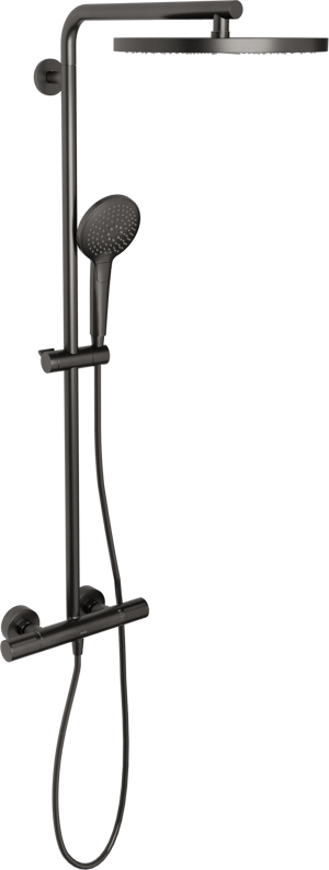 Blaufoss Nola 300 Regendusche Duschsystem mit Thermostatbatterie: Wandmontage, Brushed GunMetal