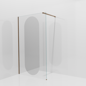 Balmani Modular Walk-In Dusche: 120 x 200 cm, Reflex-Spiegelglas Oval, Profil Brushed Rosegold