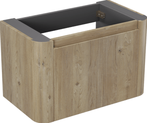 Storke Soft zwevende wastafelonderkast 80 x 46 cm Ruwe eiken 2 lades