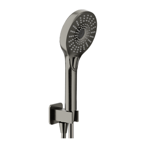 Blaufoss Onos Handbrause-Set: inkl. Wandanschlussbogen: 3jet, Brushed GunMetal