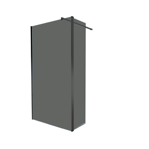 Balmani Move inloopdouche met beweegbare zijwand 120 x 200 cm rookglas met coating, mat zwart profiel