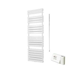 Vipera Vulcan sèche-serviettes Doublé 60 x 183,5 cm chauffage électrique blanc mat raccordement latéral et central possible 1.500W, résistance incluse