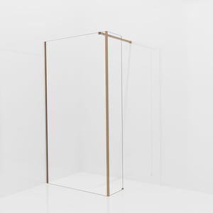Balmani Modular inloopdouche met vaste zijwand: 110 x 200 cm, Helder glas, Brushed Rosegold profielen