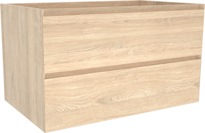 Balmani Mitra meuble sous-vasque suspendu 90 x 55 cm plaqué chêne naturel 2 tiroirs