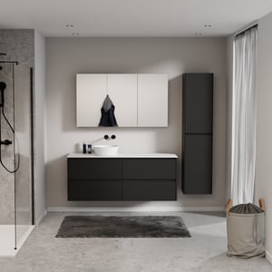 Storke Seda Badmöbel Set mit Tavola Waschtischplatte für Aufsatzwaschbecken