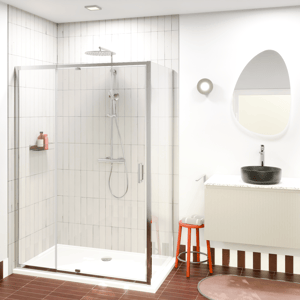 Luca Varess Vidor Telescope douche d'angle avec porte pivotante