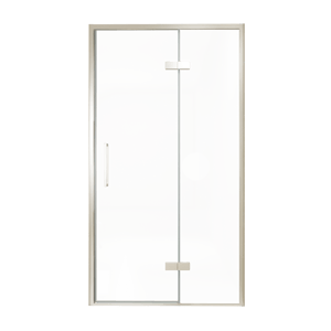 Balmani Senses Design douche draaideur rechts 120 cm x 210 cm Helder glas, Brushed CoolMetal profielen, met coating