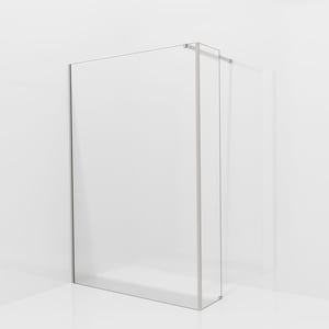 Balmani Modular douche à l'italienne avec paroi latérale fixe: 140 x 200 cm, Ribs, avec coating, Profil Brushed Inox