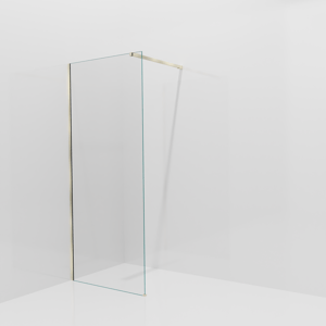 Balmani Modular inloopdouche: 90 x 200 cm, Helder glas met coating, Brushed Champagne Gold profielen